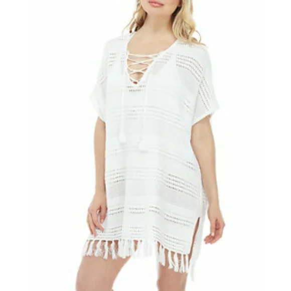 Tommy Bahama Swim New Tommy Bahama Lace Up Beach White Sweater